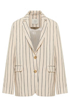 Lanius Linen blazer stripes cream for women | Sophie Stone