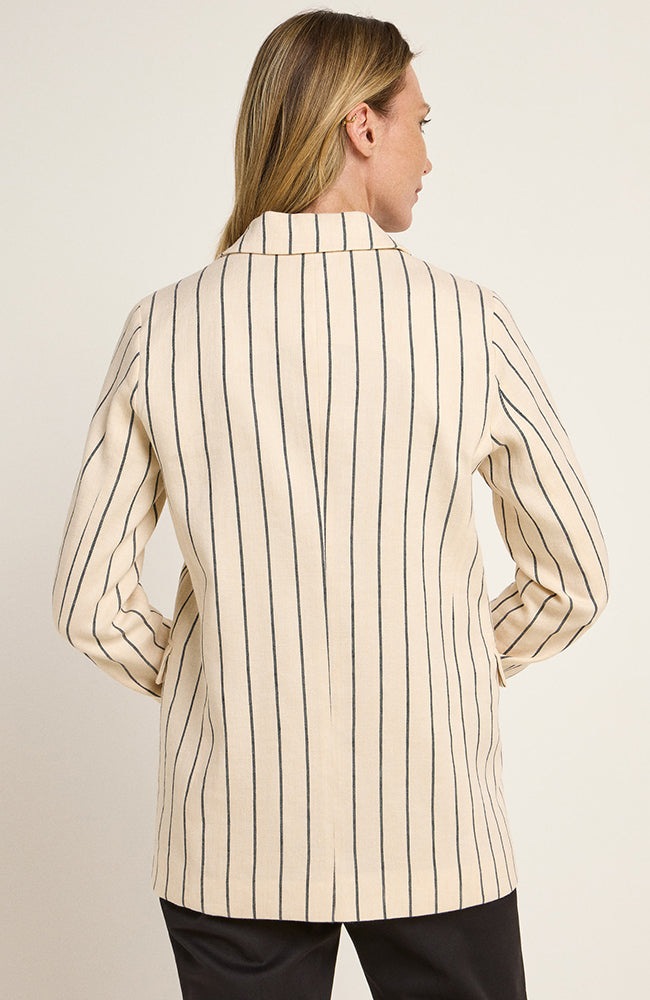 Lanius Linen blazer stripes cream made from a.o. organic cotton for women | Sophie Stone