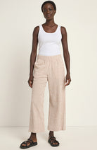 Lanius Pants stripe off white mocha in organic cotton | Sophie Stone