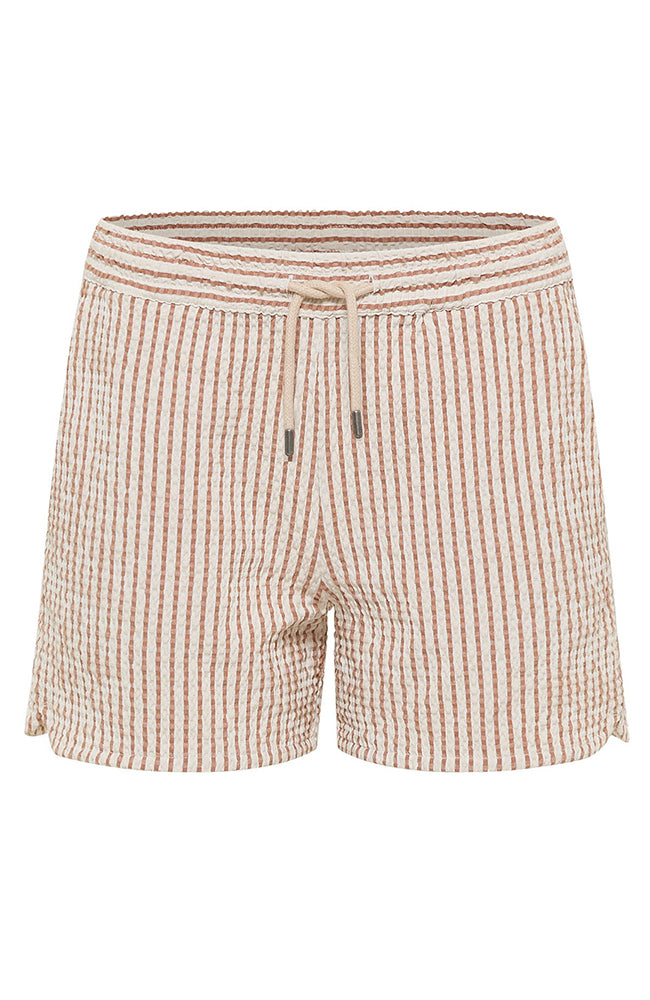 Lanius Shorts stripe off white mocha in organic cotton | Sophie Stone