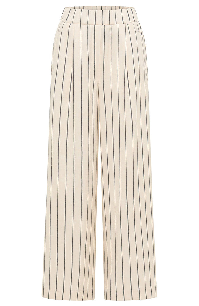 Lanius Linen pants stripes cream black | Sophie Stone