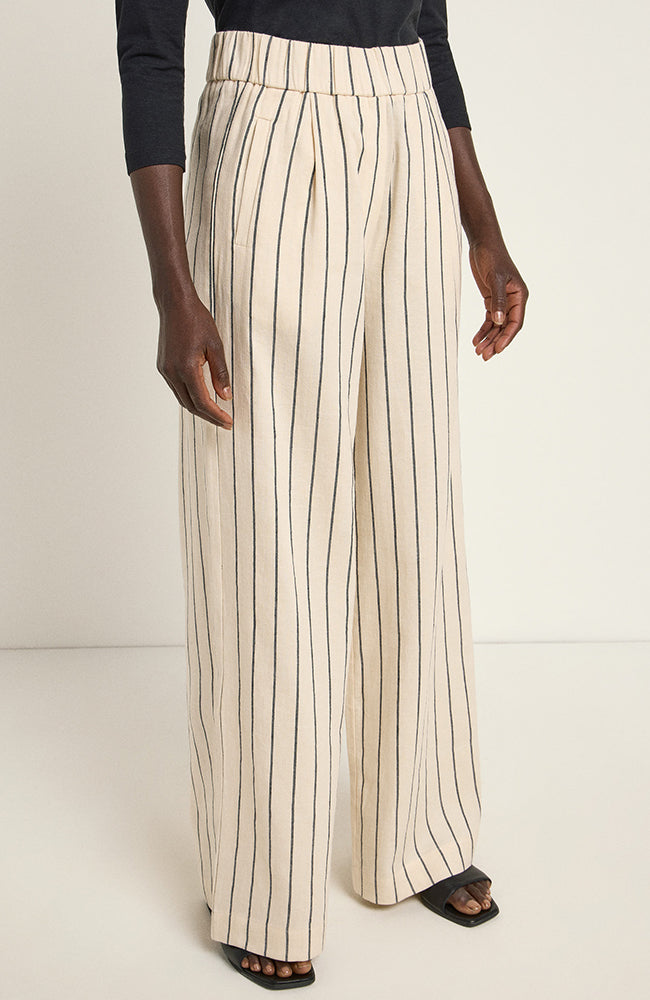 Lanius Linen pants stripes cream made of linen and organic cotton | Sophie Stone