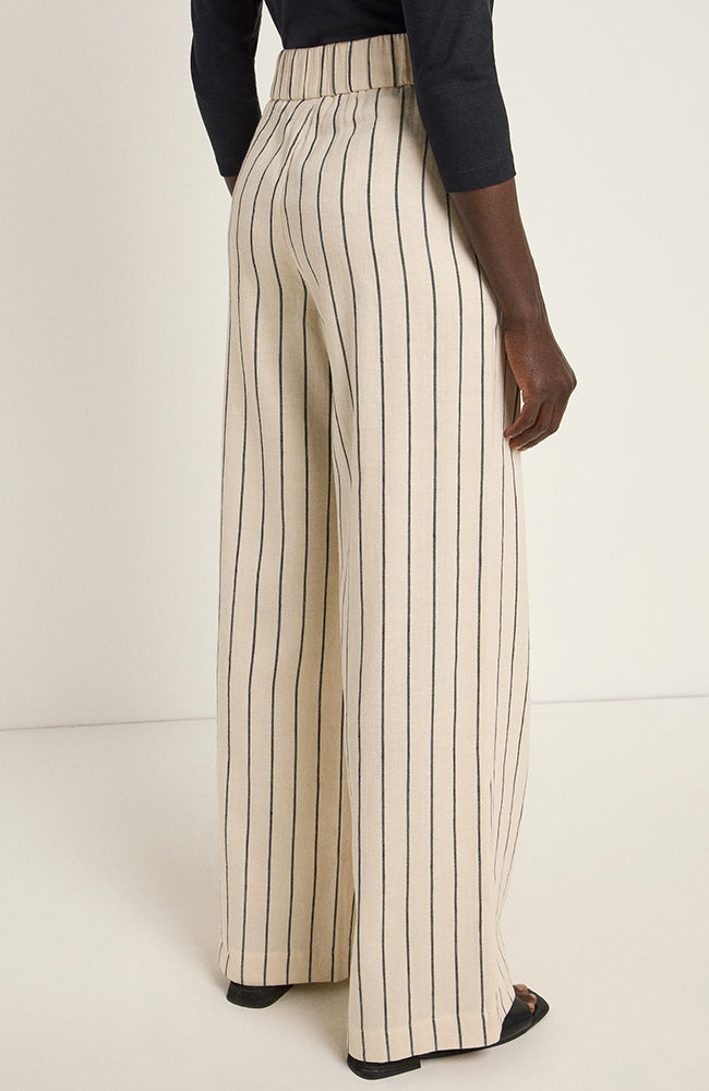 Lanius Linen pants stripes cream made of linen and organic cotton for women | Sophie Stone