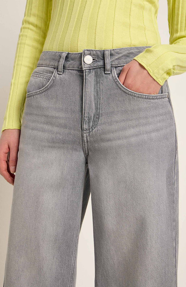 Lanius Marlene High-Waist-Jeans hellgrau aus Bio-Baumwolle | Sophie Stone