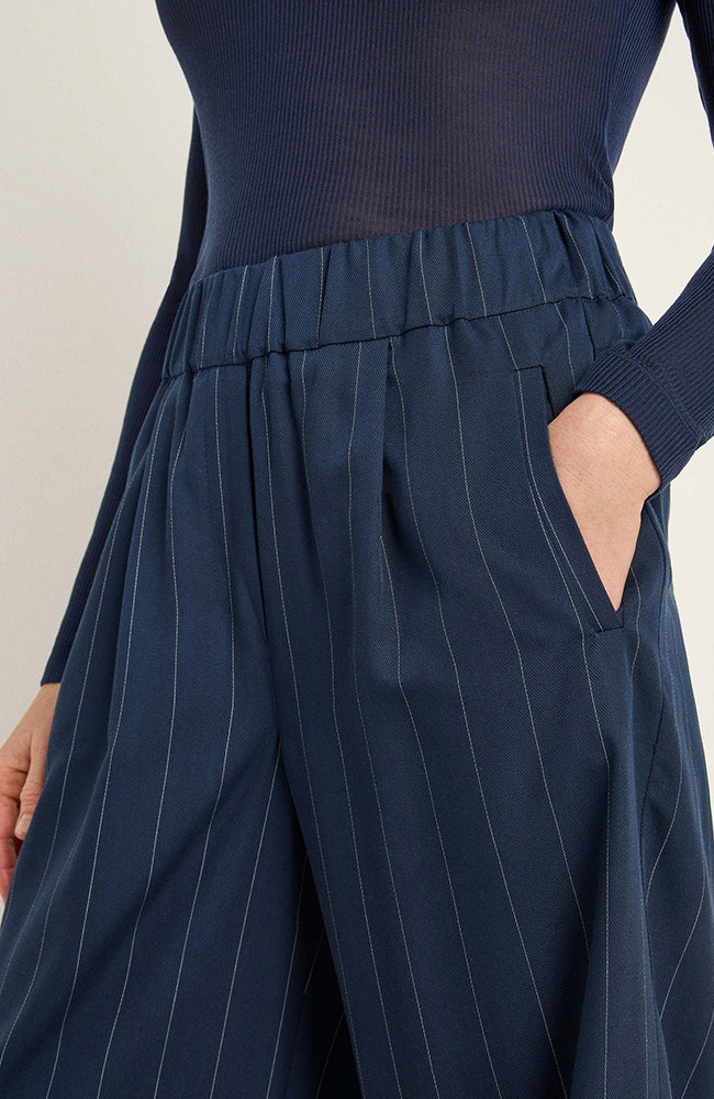 Lanius Pinstripe pants navy made of Lyocell | Sophie Stone