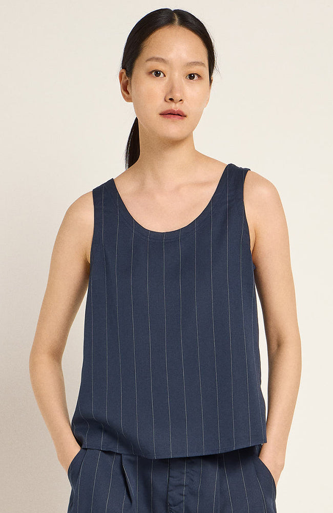 Lanius top pinstripe navy by Lyocell TENCEL for women | Sophie Stone