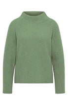 Lanius rib knit sweater green in organic merino wool | Sophie Stone