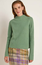 Lanius rib knit sweater sage from organic merino wool for women | Sophie Stone