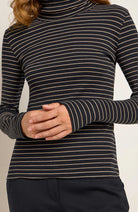 Lanius turtleneck beige stripe in organic cotton | Sophie Stone