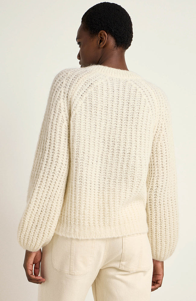 Lanius off-white knitted cardigan in alpaca wool for women | Sophie Stone