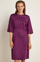 Lanius Blackberry purple Tencel dress for women | Sophie Stone