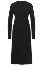 Lanius Dress textured black from organic cotton | Sophie Stone