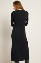 Lanius Dress textured black from sustainable organic cotton for women | Sophie Stone