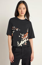 Lanius Statement t-shirt black in organic cotton for women | Sophie Stone