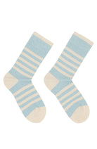 Lanius sustainable stripe socks blue from organic cotton and wool | Sophie Stone