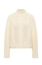 LANIUS Kabeltrui off-white van bio katoen en wol voor dames | Sophie Stone