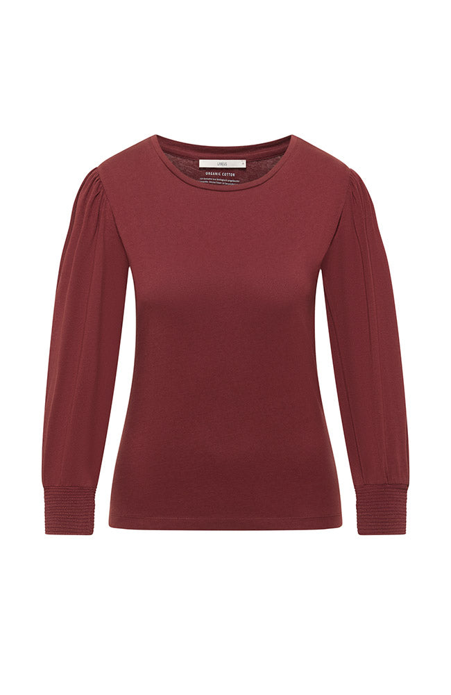 Lanius pofmouw shirt mahagony van bio katoen vrouw | Sophie Stone
