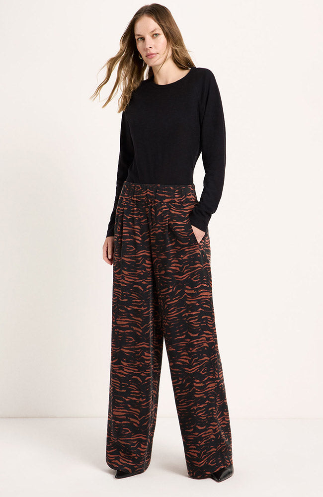 Lanius wide leg broek animal van 100% Lyocell TENCEL voor dames | Sophie Stone
