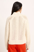 LANIUS Kabeltrui beige van 45% bio katoen en 55% wol voor dames | Sophie Stone