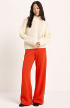 LANIUS Kabeltrui off-white van 45% bio katoen en 55% wol vrouw | Sophie Stone