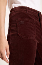 Lanius Flared Corduroy Pants in Chocolate, made from 100% organic cotton, for women | Sophie Stone