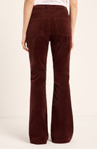 Lanius Flared Corduroy Pants in Chocolate, made from 100% organic cotton, for women | Sophie Stone