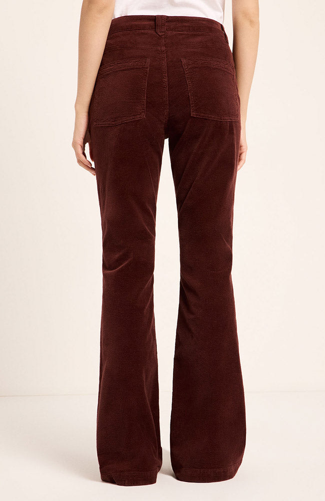 Lanius Flared Corduroy Pants in Chocolate, made from 100% organic cotton, for women | Sophie Stone