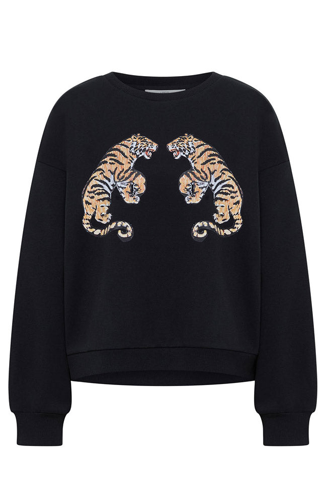 Lanius Statement sweatshirt zwart van 100% GOTS bio katoen voor dames | Sophie Stone