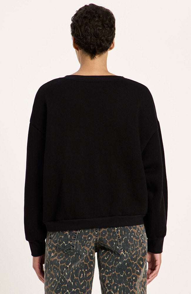 Lanius Statement sweatshirt zwart van 100% GOTS bio katoen voor dames | Sophie Stone