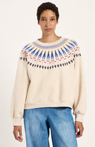 Lanius Statement sweatshirt beige van 80% GOTS biologisch katoen voor dames | Sophie Stone
