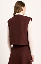 LANIUS Bitter Brown Wool and Cotton Cardigan for Women | Sophie Stone