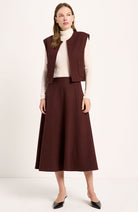 LANIUS Bitter Chocolate Cardigan, made of wool and cotton, for women | Sophie Stone