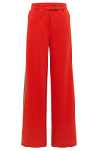 Lanius Fire broek contrast streep rood 100% GOTS bio katoen voor dames | Sophie Stone