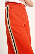 Lanius Fire broek contrast 100% GOTS bio katoen rood voor dames | Sophie Stone
