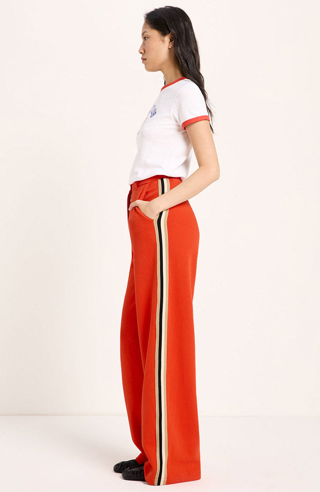 Lanius Fire broek contrast 100% GOTS bio katoen vrouw | Sophie Stone