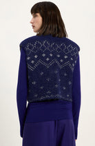 LANIUS Blue Wool Jacquard Cardigan for Women | Sophie Stone