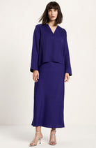 Lanius TENCEL blouse violet voor dames | Sophie Stone