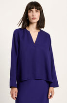 Lanius TENCEL blouse violet blauw voor dames | Sophie Stone