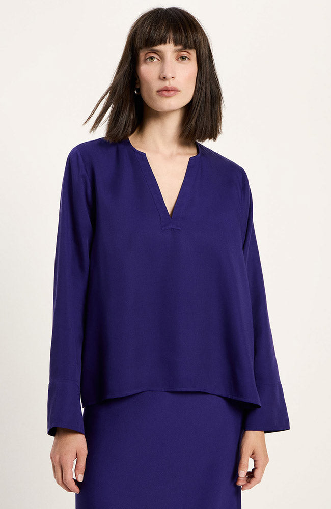 Lanius TENCEL blouse violet blauw voor dames | Sophie Stone