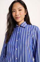 Lanius Blouse streep blauw van biologisch katoen vrouw | Sophie Stone