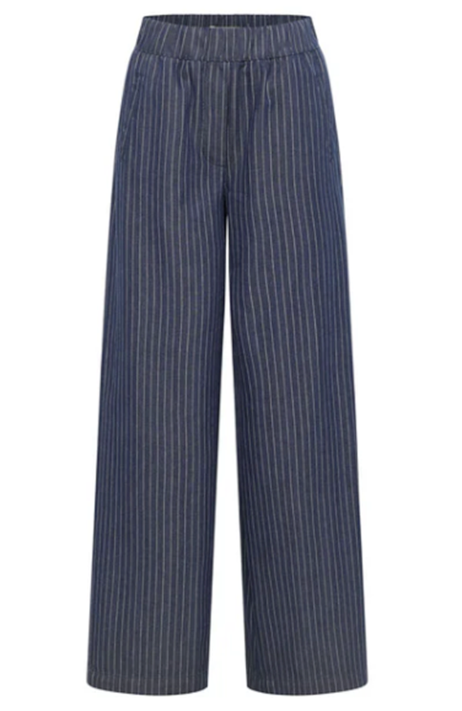 Lanius broek streep navy wit gemaakt van biologisch katoen voor dames | Sophie Stone