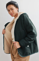 TWOTHIRDS Laurie winter coat green mono recycled material | Sophie Stone