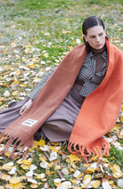 VERB TO DO "Life is Simple" Orange Scarf Made from Repreve for Women | Sophie Stone