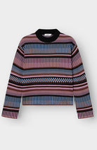 Dedicated Limhamn trui dashed stripe roze blauw bio katoen dames | Sophie Stone 