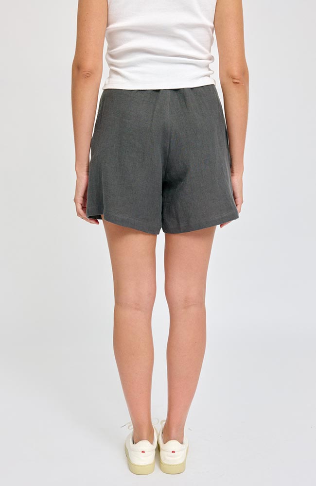 MAZINE Linnen skort anthra van 100% linnen voor dames | Sophie Stone