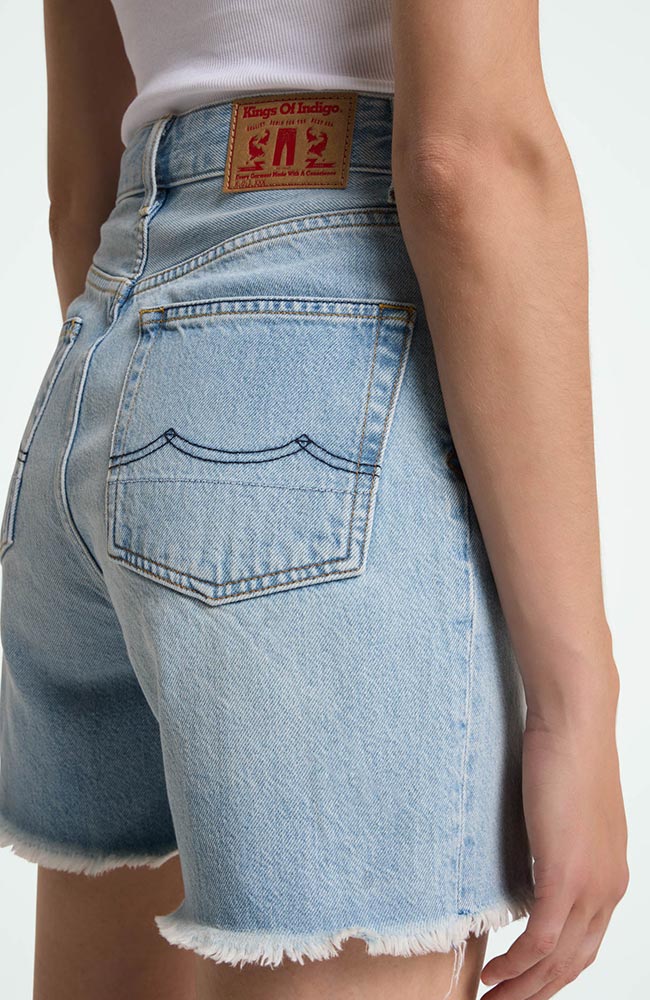 Kings of Indigo Liora shorts blue made from organic cotton for women | Sophie Stone