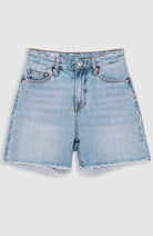 Kings of Indigo Liora short ruffles blue organic cotton women's | Sophie Stone