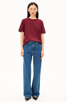ARMEDANGELS Luaala t-shirt rood van bio katoen vrouw | Sophie Stone