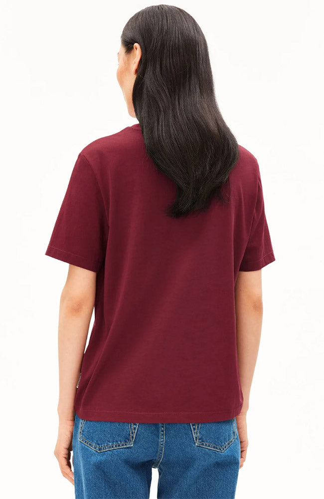 ARMEDANGELS Luaala t-shirt rood van bio katoen vrouwen | Sophie Stone