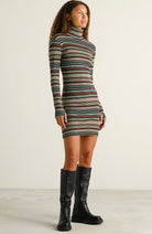 Dedicated Lunsen jurk stripe green van 95% GOTS bio katoen dames | Sophie Stone 